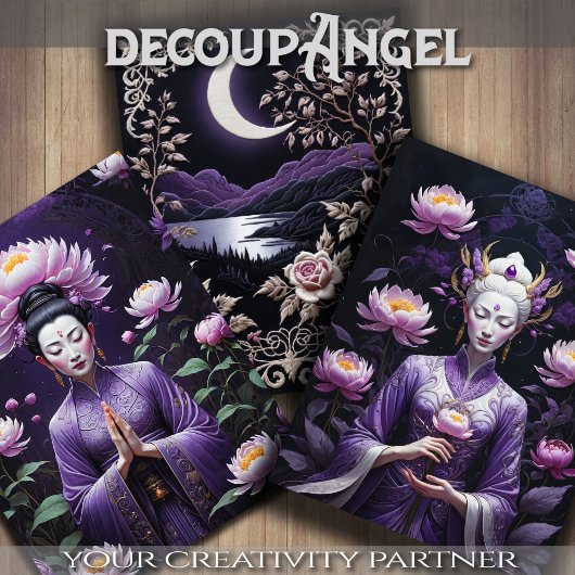 Fluisteren van Serenity - Set van 3 - Decoupage Inpakpapier Vel