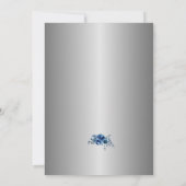 Fluisteren van zilver, Bloemen van blauwe bruiloft Kaart (Achterkant)