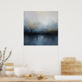 Fluisterend licht: bloesems in de mist poster (Keuken)