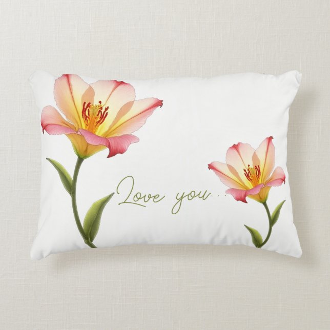 Fluisterende affectie lelies accent kussen (Voorkant)