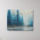 Fluisterende Bladeren Blauwe Bos Droomlandschap Ab Canvas Afdruk (Voorkant)