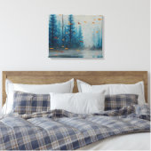 Fluisterende Bladeren Blauwe Bos Droomlandschap Ab Canvas Afdruk (Insitu (Slaapkamer))