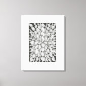 Fluisterende Bladeren: Minimaal Zwart & Wit Doodle Canvas Afdruk (Voorkant)
