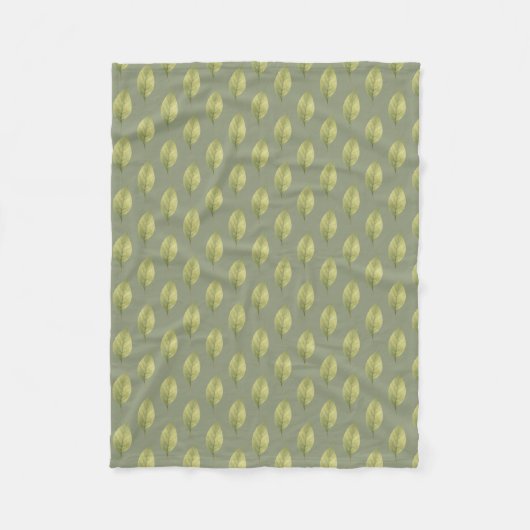 Fluisterende Bladeren Salie Fleece Deken (Voorkant)