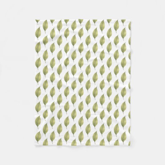 Fluisterende Bladeren Salie Fleece Deken (Voorkant)