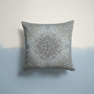 Fluisterende Bloemen In Slate Grey Kussen