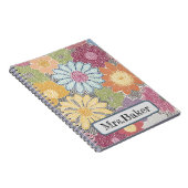 Fluisterende Bloemen Ingewikkelde Dot Art Floral D Notitieboek (Rechterzijde)