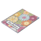 Fluisterende Bloemen Ingewikkelde Dot Art Floral D Notitieboek (Linkerzijde)