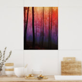 Fluisterende bossen, bomen bos landschapskunst poster (Keuken)