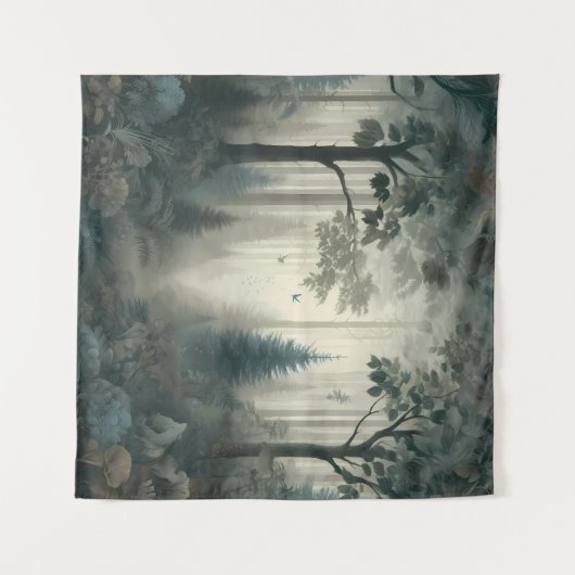 Fluisterende Bossen Etherische wandtapijt Wandkleed (Voorkant (horizontaal))