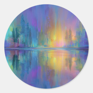 Fluisterende Bossen in pastelkleuren Ronde Sticker