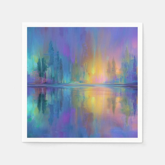 Fluisterende Bossen in pastelkleuren Servet (Voorkant)