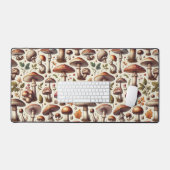 Fluisterende Bossen: Naadloze paddenstoelenpatroon Bureaumat (Keyboard & Muis)