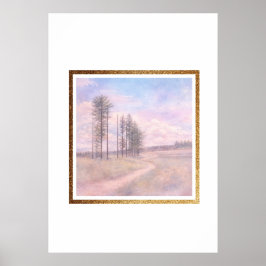 Fluisterende Dennen – Pastel Landschap Poster