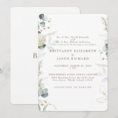 Fluisterende Elegantie Botanische Witte Bruiloft Kaart (Voorkant / Achterkant)