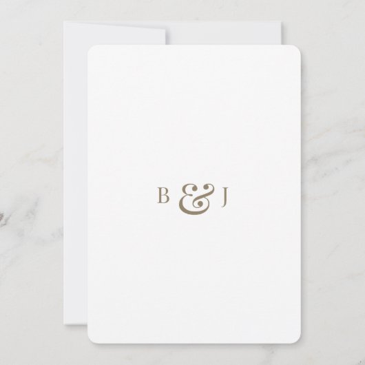 Fluisterende Elegantie Botanische Witte Bruiloft Kaart (Achterkant)