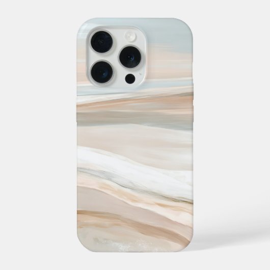 Fluisterende Kusten – Minimalistisch Abstract Zeel iPhone Hoesje (Achterkant)