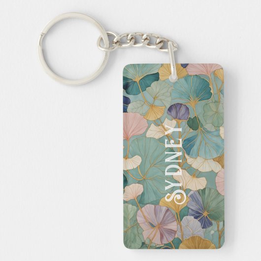 Fluisterende Pastel Gingko Sleutelhanger (Voorkant)