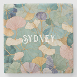 Fluisterende Pastel Gingko Stenen Onderzetter