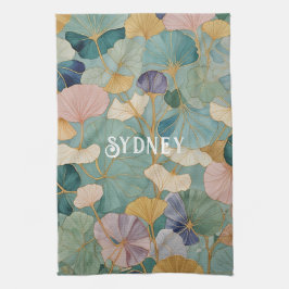 Fluisterende Pastel Gingko Theedoek