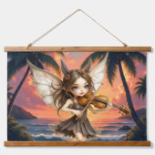 Fluisterende snaren van de zonsondergangsfee. hangend wandkleed (Voorkant)