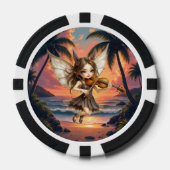 Fluisterende snaren van de Zonsondergangsfee. Poker Chips (Voorkant)