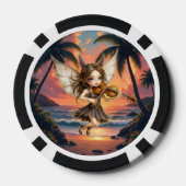 Fluisterende snaren van de Zonsondergangsfee. Poker Chips (Achterkant)