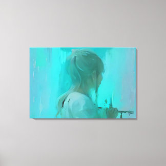 Fluisterende Turkooisen Dromen Canvas Wand Kunst Afdruk