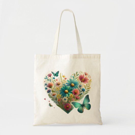 Fluisterende Wildbloemvlinders Botanisch Tote Bag (Voorkant)