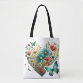 Fluisterende Wildbloemvlinders Botanisch Tote Bag (Voorkant)