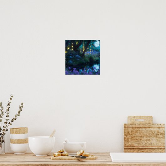 Fluisterende Wilds: Moonflower Radiance Poster (Keuken)