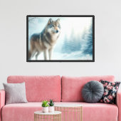 Fluisterende Wolf Canvas Afdruk (Insitu (Woonkamer))