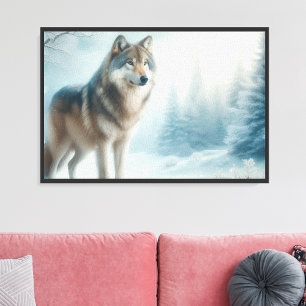 Fluisterende Wolf Canvas Afdruk