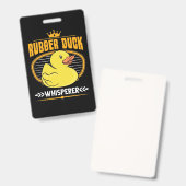 Fluisterfluisteraar van Rubber Eenden Badge (Voor- en achterkant)