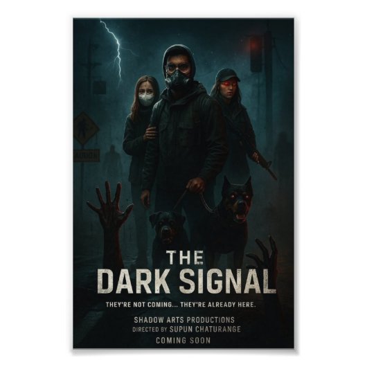 Fluisteringen in het donker" foto afdruk (Voorkant)