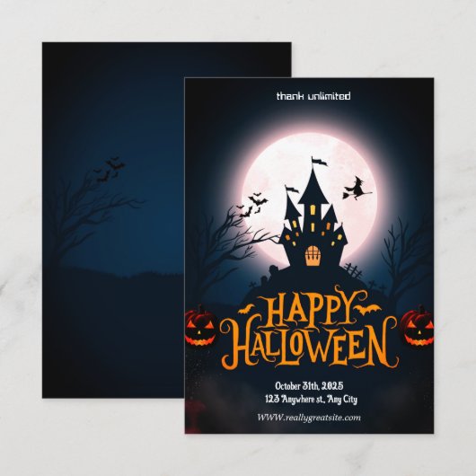 Fluisteringen in het donker Halloween Kaart (Voorkant / Achterkant)