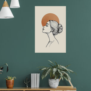 Fluisteringen in Lijn – Minimalistisch Vrouwelijk  Poster