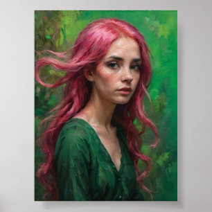 Fluisteringen in Roze en Groen Poster