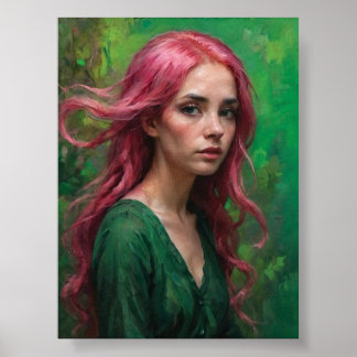 Fluisteringen in Roze en Groen Poster