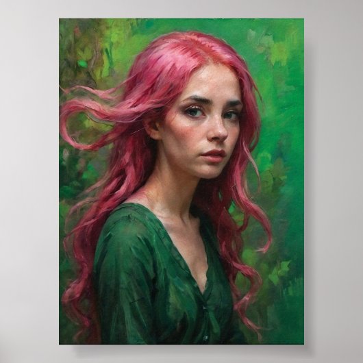 Fluisteringen in Roze en Groen Poster (Voorkant)