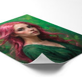 Fluisteringen in Roze en Groen Poster (Hoek)
