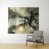 Fluisteringen onder de lantaarnboom Halloween Wandkleed (In Situ (horizontaal))