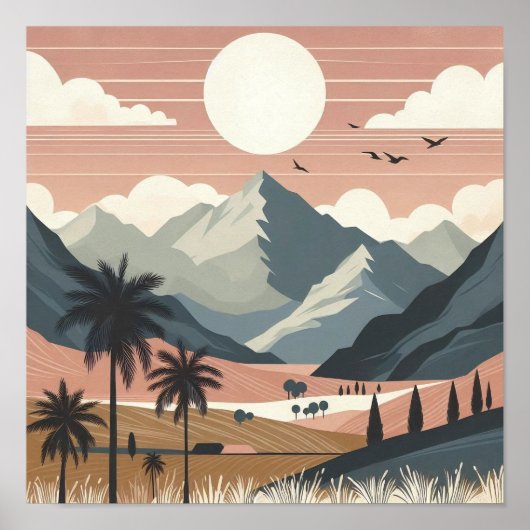 Fluisteringen van de Aarde: Een Boho Minimalistisc Poster (Voorkant)