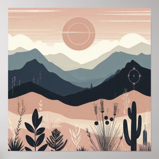 Fluisteringen van de Aarde: Een Boho Minimalistisc Poster (Voorkant)