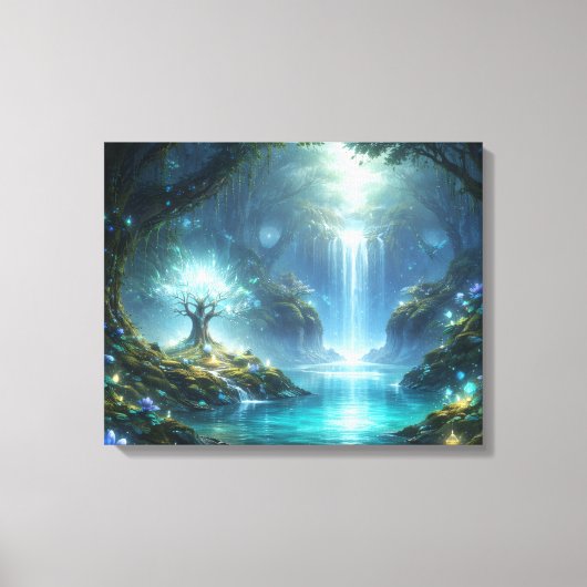 Fluisteringen van de Betoverde Watervallen Canvas Afdruk (Voorkant)