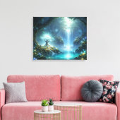 Fluisteringen van de Betoverde Watervallen Canvas Afdruk (Insitu (Woonkamer))