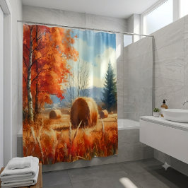 Fluisteringen van de Herfst: Een Waterverf Serenad Douchegordijn