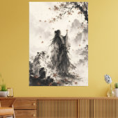 Fluisteringen van de Herfst | Witte Tijger en Zwer Canvas Afdruk (Insitu (Woonkamer))