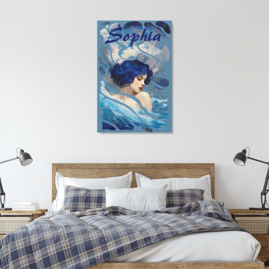 Fluisteringen van de Oceaan Godin Canvas Afdruk (Insitu (Slaapkamer))