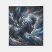 "Fluisteringen van de Storm Abstract Gezicht in de Fleece Deken (Voorkant)